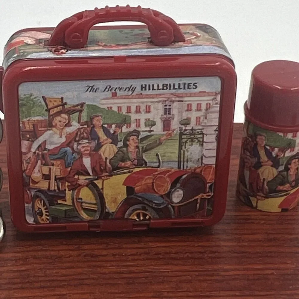 Vintage 1998 The Beverly Hillbillies Mini Lunchbox & Thermos & Apple Keychain - Picture 2 of 12